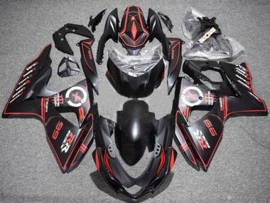 Custom 2009-2016 Suzuki GSXR 1000 Motorcycle Fairings - Matte Black Red Pinstripe UK