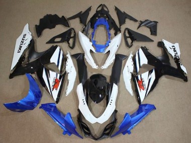 Custom 2009-2016 Suzuki GSXR 1000 Motorcycle Fairings Kit - White Blue Black UK