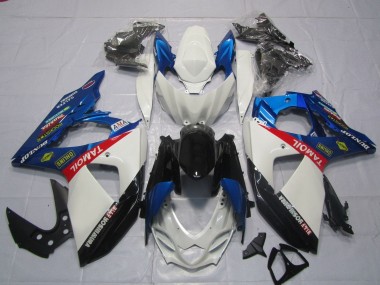 Custom 2009-2016 Suzuki GSXR 1000 Motorcycle Fairings - White Blue Red Black TaMobil UK