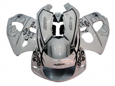 Custom 1996-2000 Suzuki GSXR 600 / GSXR 750 Motorcycle Fairings - White Black Corona Extra UK