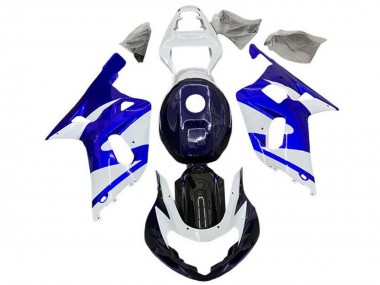 Custom 2001-2003 Suzuki GSXR 600 / GSXR 750 Motorcycle Fairings - White Blue Black UK