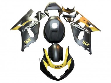 Custom 2001-2003 Suzuki GSXR 600 / GSXR 750 Motorcycle Fairings - Matte Black Yellow UK
