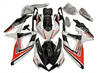 Custom 2008-2010 Suzuki GSXR 600 / GSXR 750 Motorcycle Fairings - White Orange Glossy Black Yoshimura UK