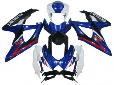 Custom 2008-2010 Suzuki GSXR 600 / GSXR 750 Motorcycle Fairings - White Blue Red Black UK