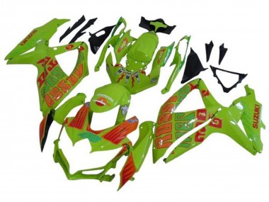 Custom 2008-2010 Suzuki GSXR 600 / GSXR 750 Motorcycle Fairings - Green Orange Rossi UK