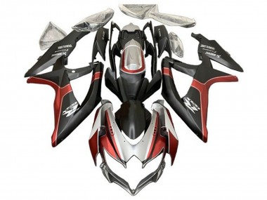 Custom 2008-2010 Suzuki GSXR 600 / GSXR 750 Motorcycle Fairings - Silver Red Matte Black UK