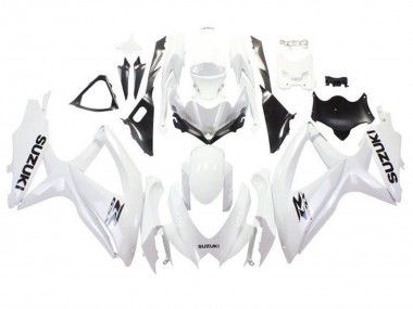 Custom 2008-2010 Suzuki GSXR 600 / GSXR 750 Motorcycle Fairings - White Black UK