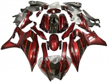 Custom 2021-2024 Yamaha YZF R7 Motorcycle Fairings - Dark Red Black UK
