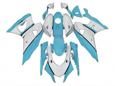 Custom 2021-2024 Yamaha YZF R7 Motorcycle Fairings - Blue Turquoise White UK