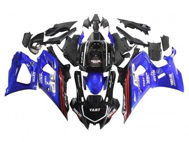 2021-2024 Yamaha YZF R7 Motorcycle Fairings - Black Blue Red Stripe UK