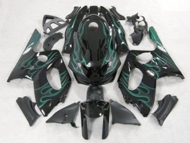 Custom 1996-2007 Yamaha YZF600R Thundercat Motorcycle Fairings - Black Green Flame UK