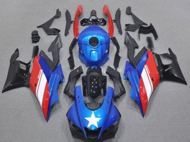 Custom 2019-2021 Yamaha YZF R3/R25 Motorcycle Fairings - Blue Red White Star UK