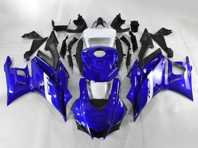 2019-2021 Yamaha YZF R3/R25 Motorcycle Fairings - White Blue Matte Black UK
