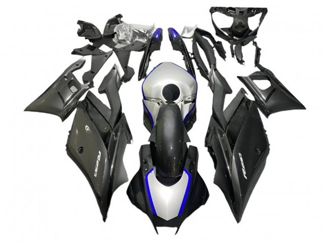 2022-2024 Yamaha YZF R3/R25 Motorcycle Fairings - Silver Blue Black Carbon Fiber Style UK