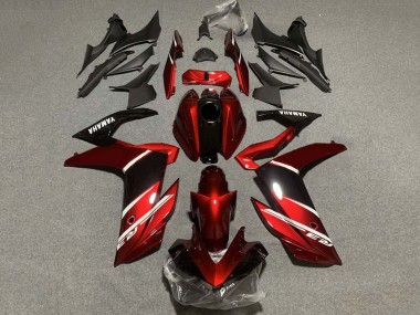 Custom 2022-2024 Yamaha YZF R3/R25 Motorcycle Fairings - Red White Glossy Black UK