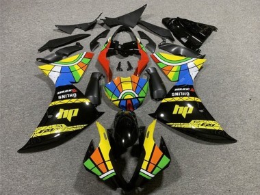 Custom 2009-2011 Yamaha YZF 1000 R1 Motorcycle Fairings - Black Yellow HP Color Wheel UK