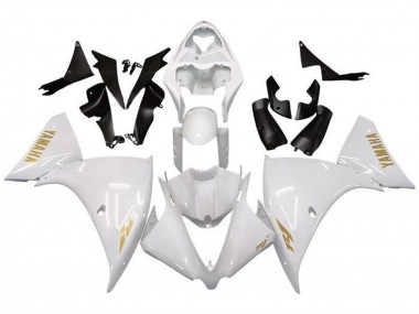 Custom 2009-2011 Yamaha YZF 1000 R1 Motorcycle Fairings - White Gold Decal UK
