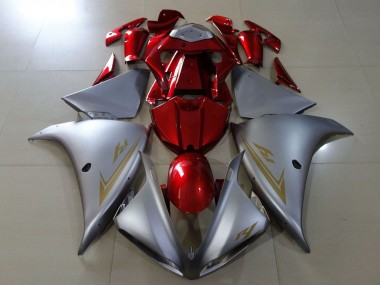 Custom 2009-2011 Yamaha YZF 1000 R1 Motorcycle Fairings - Silver Red UK
