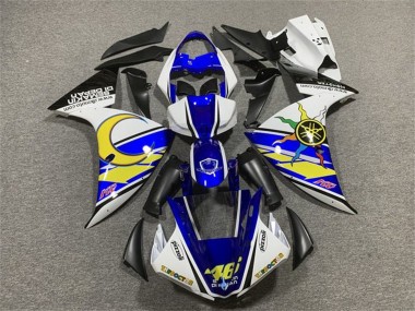 Custom 2009-2011 Yamaha YZF 1000 R1 Motorcycle Fairings - White Blue Yellow Black Sun Moon UK