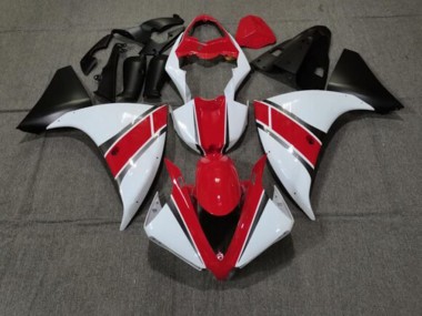Custom 2012-2014 Yamaha YZF 1000 R1 Motorcycle Fairings - Red White Matte Black UK