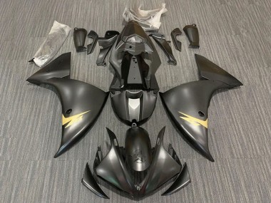 Custom 2012-2014 Yamaha YZF 1000 R1 Motorcycle Fairings - Matte Black Gold UK