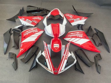Custom 2012-2014 Yamaha YZF 1000 R1 Motorcycle Fairings - White Red Milwaukee Rocol Maxxis UK