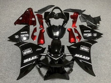 Custom 2012-2014 Yamaha YZF 1000 R1 Motorcycle Fairings - Glossy Black Red White GYTR Yamalube QHLINS UK