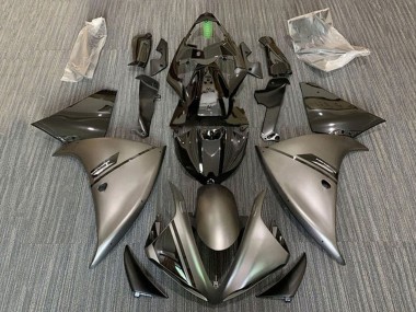 Custom 2012-2014 Yamaha YZF 1000 R1 Motorcycle Fairings - Matte Grey Glossy Black UK