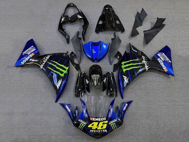 2012-2014 Yamaha YZF 1000 R1 Motorcycle Fairings - Glossy Black Blue Green Monster Energy ENEOS Yamalube UK