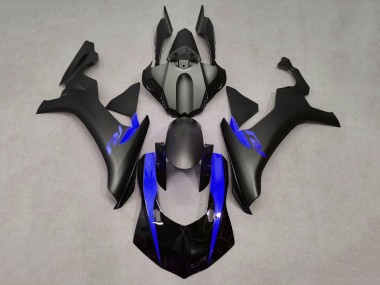 Custom 2015-2019 Yamaha YZF 1000 R1 Motorcycle Fairings - Matte Black Glossy Black Blue UK
