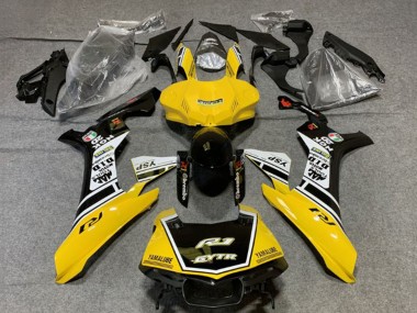 Custom 2020-2025 Yamaha YZF 1000 R1 Motorcycle Fairings - Yellow White Glossy Black GYTR UK