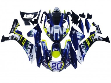 Custom 2020-2025 Yamaha YZF 1000 R1 Motorcycle Fairings - White Blue Yellow Black UK
