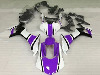 Custom 2020-2025 Yamaha YZF 1000 R1 Motorcycle Fairing - White Purple Glossy Black UK