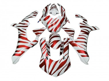 Custom 2020-2025 Yamaha YZF 1000 R1 Motorcycle Fairings - White Red Zebra UK