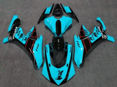 Custom 2020-2025 Yamaha YZF 1000 R1 Motorcycle Fairings - Turquoise Blue Red Glossy Black UK