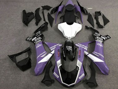 Custom 2020-2025 Yamaha YZF 1000 R1 Motorcycle Fairings - Purple White Glossy Black Sam UK