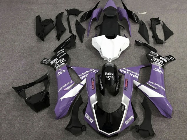 2020-2025 Yamaha YZF 1000 R1 Motorcycle Fairings - Purple White Glossy Black Sam UK