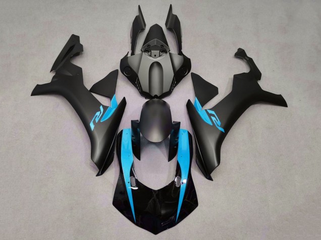 2020-2025 Yamaha YZF 1000 R1 Motorcycle Fairings - Glossy Black Matte Black Light Blue UK
