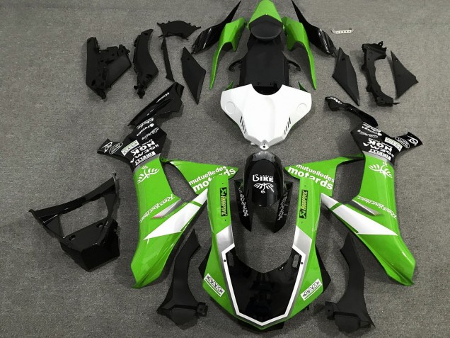 2020-2025 Yamaha YZF 1000 R1 Motorcycle Fairings - Green White Glossy Black Sam UK