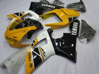 Custom 1998-1999 Yamaha YZF 1000 R1 Motorcycle Fairings - Yellow White Glossy Black UK