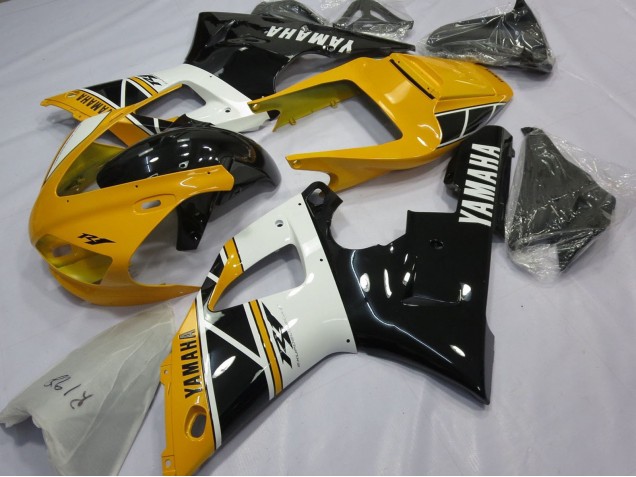1998-1999 Yamaha YZF 1000 R1 Motorcycle Fairings - Yellow White Glossy Black UK