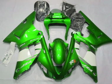 Custom 2000-2001 Yamaha YZF 1000 R1 Motorcycle Fairings - Green White Silver UK