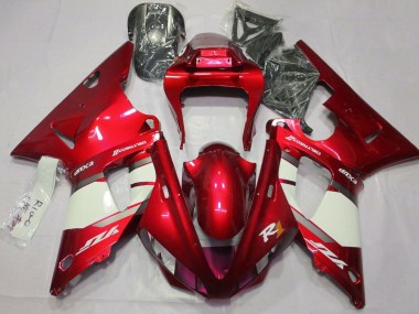 Custom 2000-2001 Yamaha YZF 1000 R1 Motorcycle Fairings - Red White Silver UK