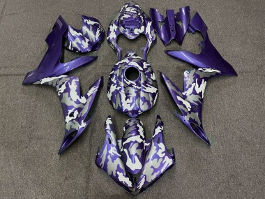 Custom 2004-2006 Yamaha YZF 1000 R1 Motorcycle Fairings - Purple White Grey Camouflage UK