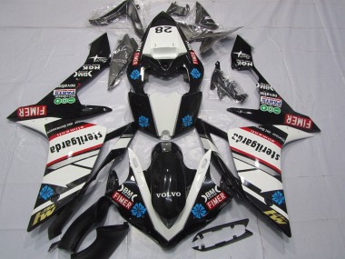 Custom 2007-2008 Yamaha YZF 1000 R1 Motorcycle Fairings - Glossy Black White Red Blue Volvo Sterilgarda Fimer UK