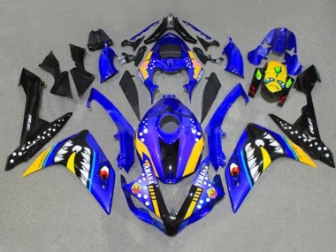 Custom 2007-2008 Yamaha YZF 1000 R1 Motorcycle Fairings - Blue Yellow Black Shark UK