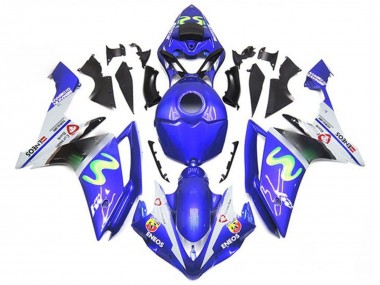 Custom 2007-2008 Yamaha YZF 1000 R1 Motorcycle Fairings - Blue White Green ENEOS UK