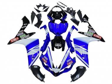 Custom 2007-2008 Yamaha YZF 1000 R1 Motorcycle Fairings - Blue White Black Volvo Fimer Yamalube UK