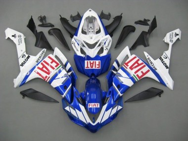 Custom 2007-2008 Yamaha YZF 1000 R1 Motorcycle Fairings - White Blue Red Fiat UK