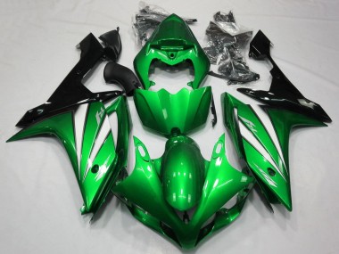 Custom 2007-2008 Yamaha YZF 1000 R1 Motorcycle Fairings - Green White Black UK